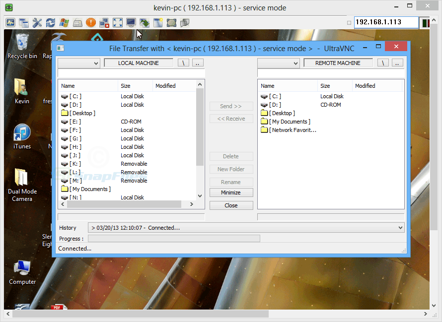 screenshot of UltraVNC
