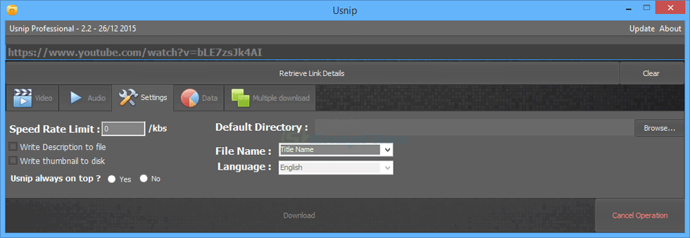 screenshot of Usnip