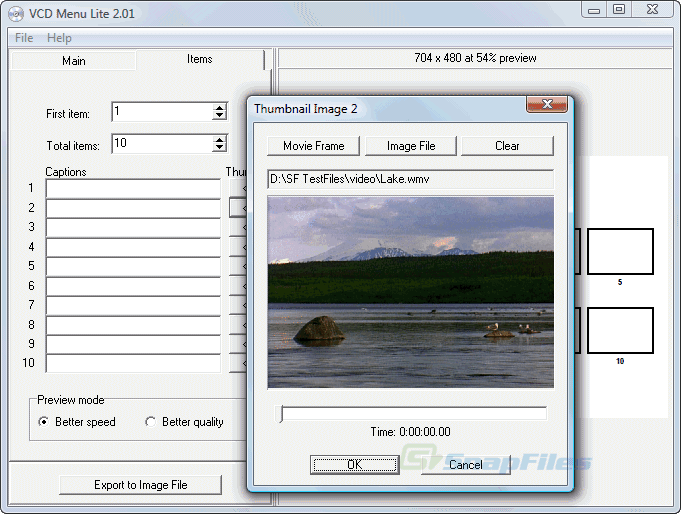 screenshot of VCD Menu Lite