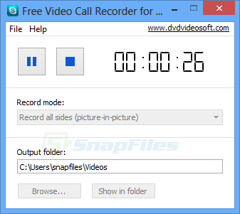 screenshot of Free Video Call Recorder for Skype