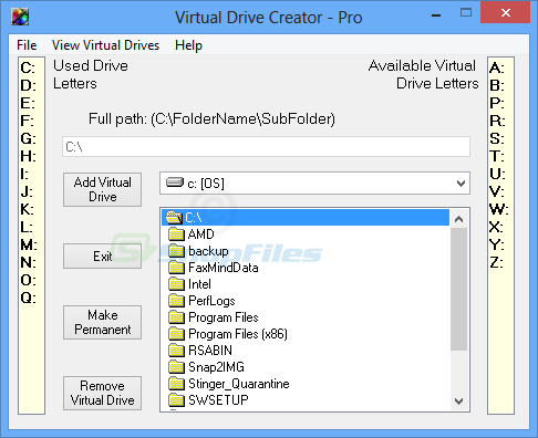 screen capture of Virtual Drive Creator
