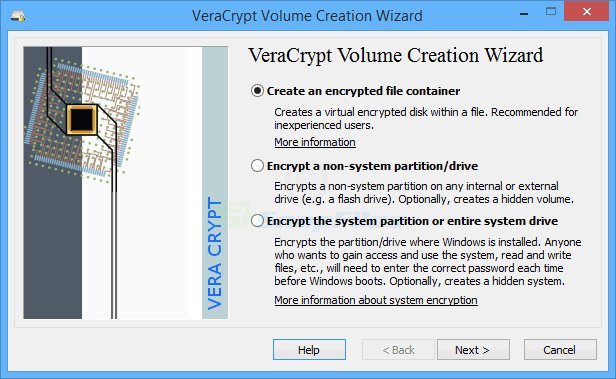 screenshot of VeraCrypt