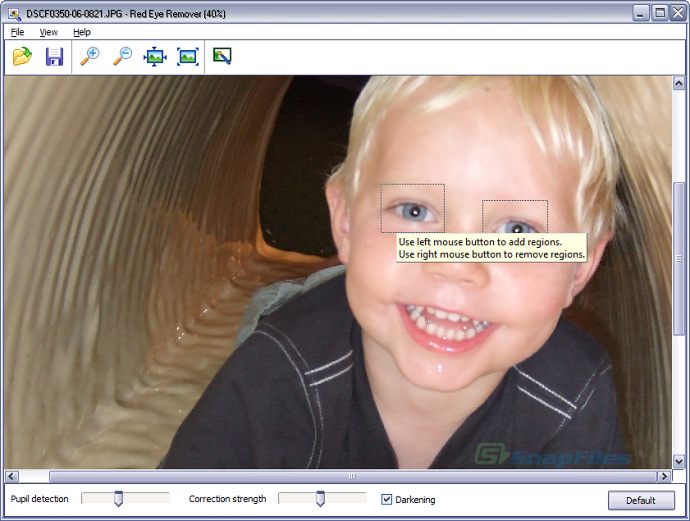 screenshot of Vicman Red Eye Remover