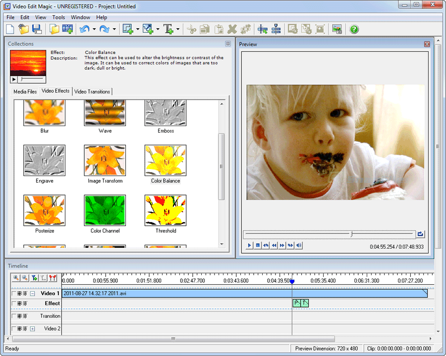 screen capture of Video Edit Magic