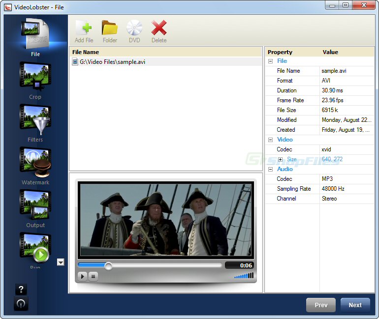 screen capture of VideoLobster (Free Version)