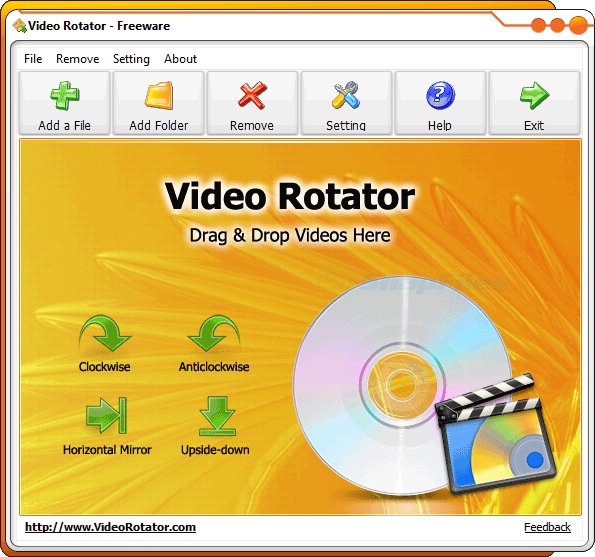 screen capture of Video Rotator