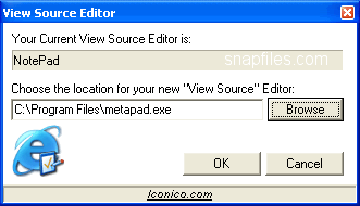 screen capture of View Source Editor