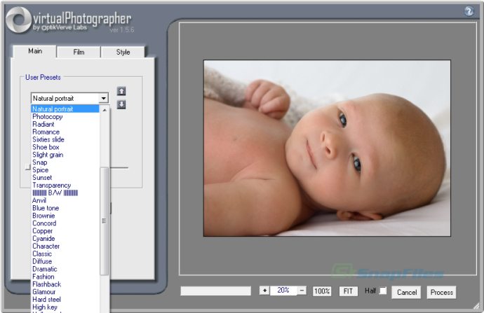 screen capture of virtualPhotographer