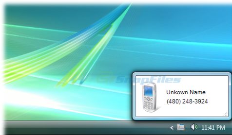 screen capture of Vista Caller-ID