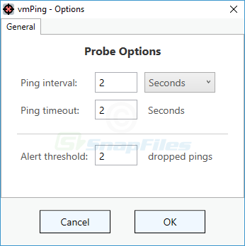 screenshot of vmPing (Visual Multi Ping)