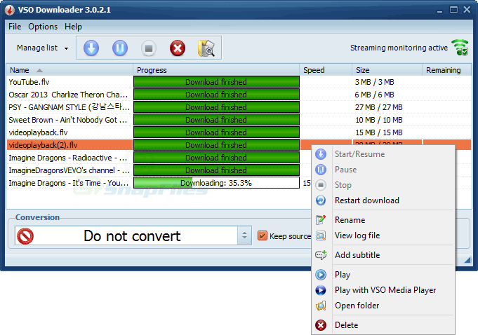 screen capture of VSO Downloader