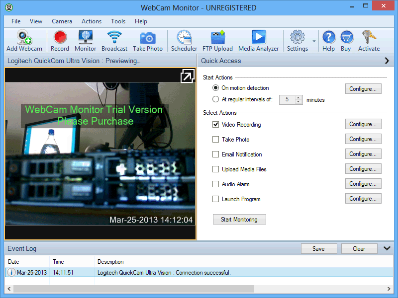 screen capture of WebCam Monitor
