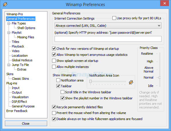 screenshot of Winamp Lite
