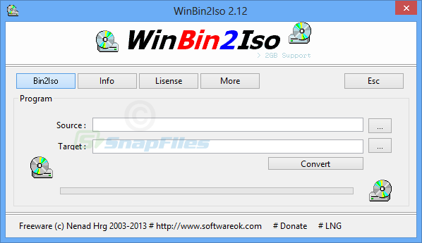screen capture of WinBin2Iso