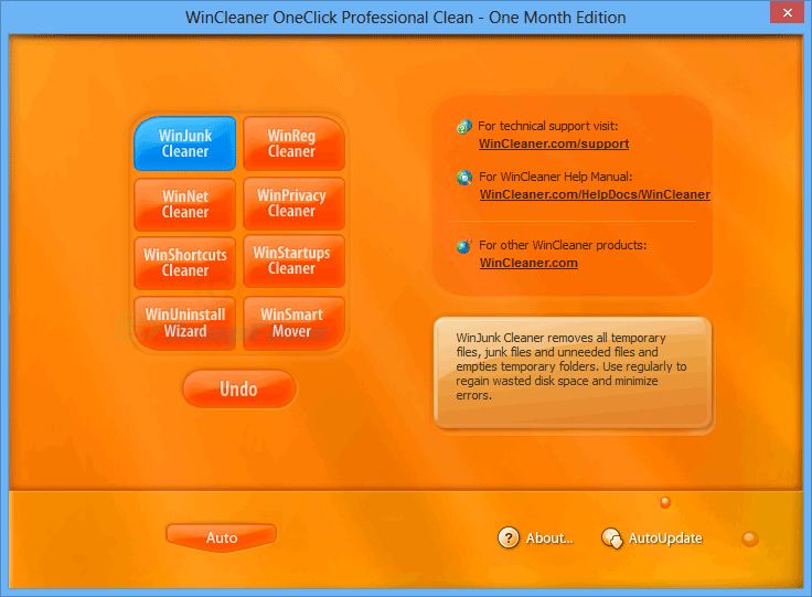 screenshot of WinCleaner One Click