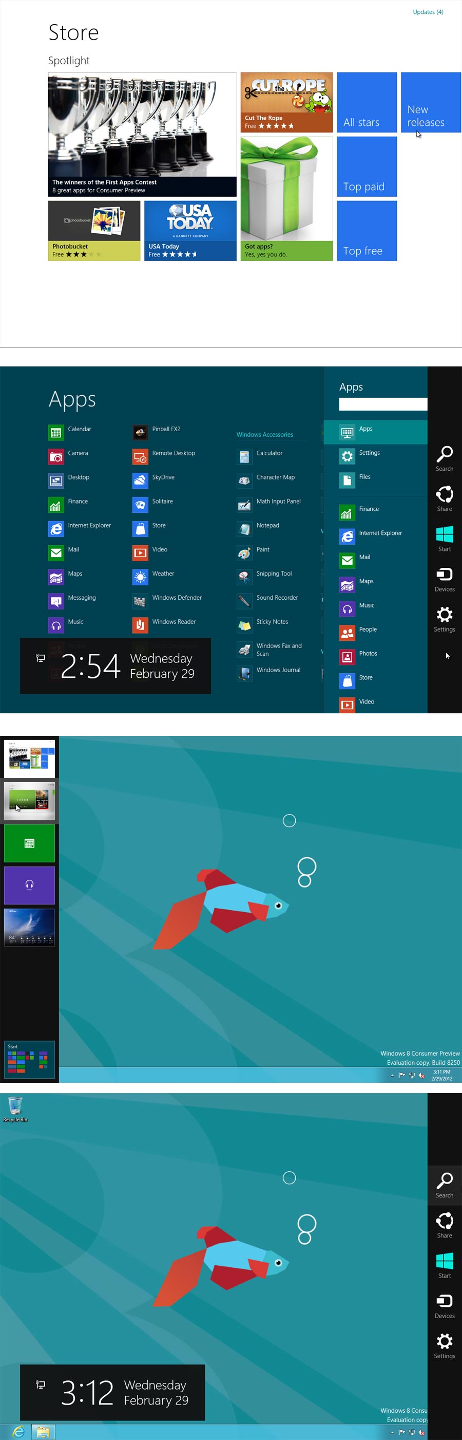 screenshot of Windows 8 Release Preview