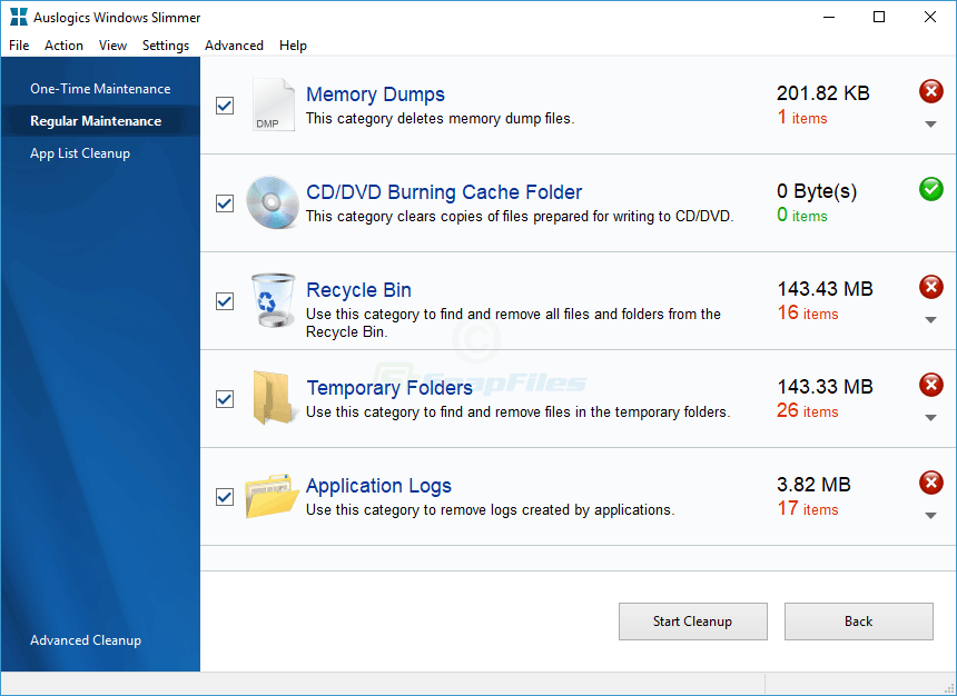 screenshot of Auslogics Windows Slimmer