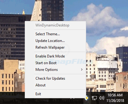screenshot of WinDynamicDesktop