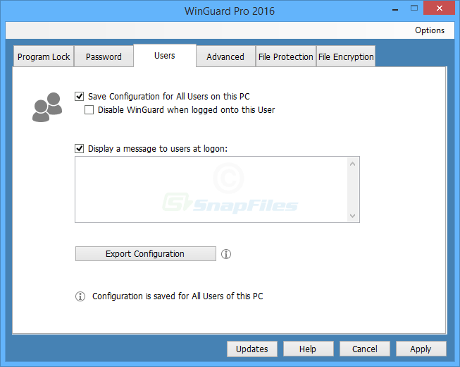 screenshot of WinGuard Pro