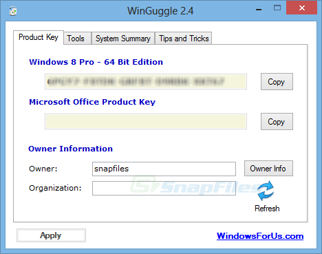 screen capture of WinGuggle