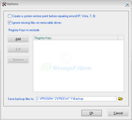 screenshot of Free Window Registry Repair
