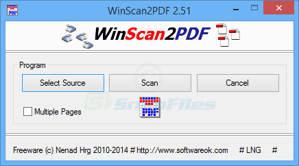 screen capture of WinScan2PDF