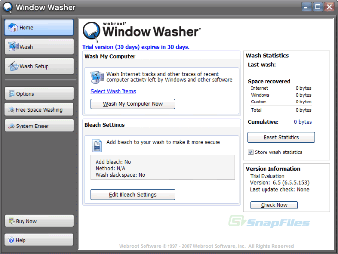 screen capture of Window Washer