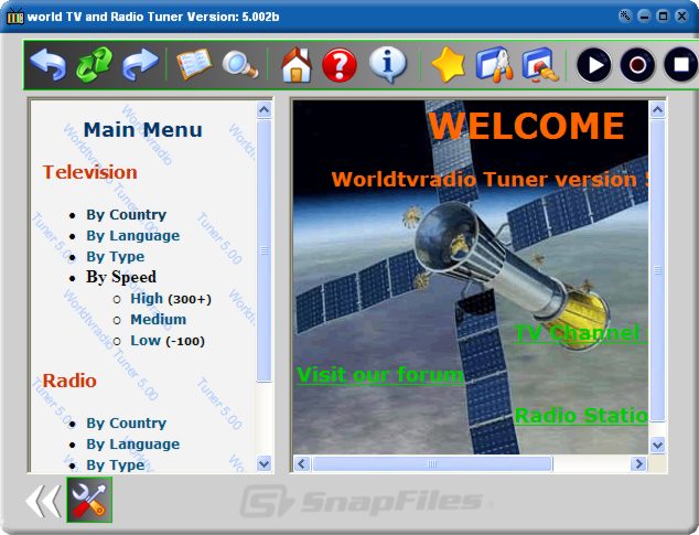 screenshot of World TV and Radio Tuner