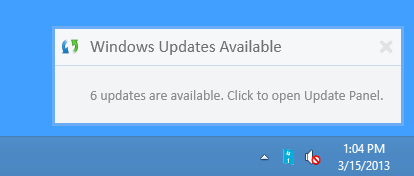screenshot of Windows Update Notifier