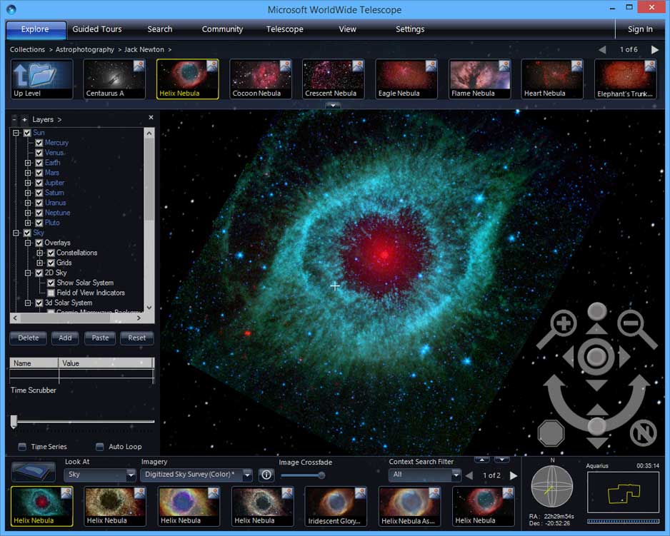 screen capture of WorldWide Telescope