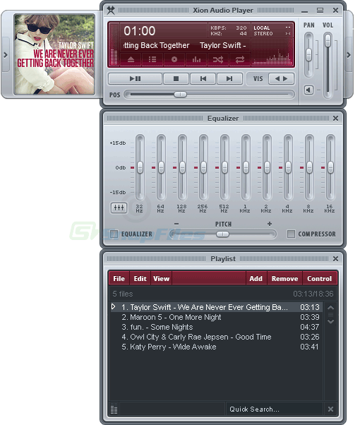 screen capture of Xion Audio Player