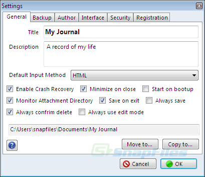 screenshot of Xtreme Journal System
