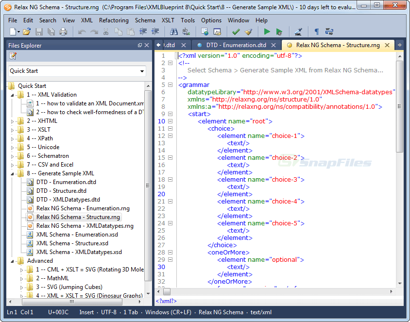 screen capture of XMLBlueprint