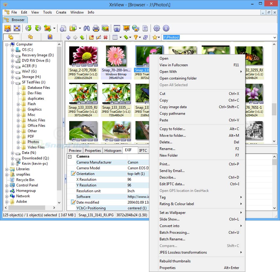 screen capture of XnView