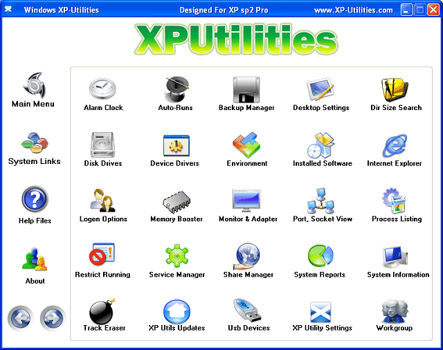 screen capture of XP-Utilities