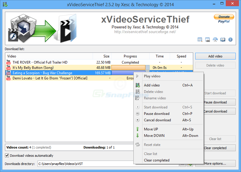 screen capture of xVideoServiceThief