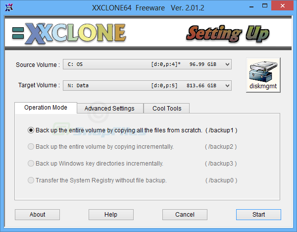 screen capture of XXCLONE Freeware