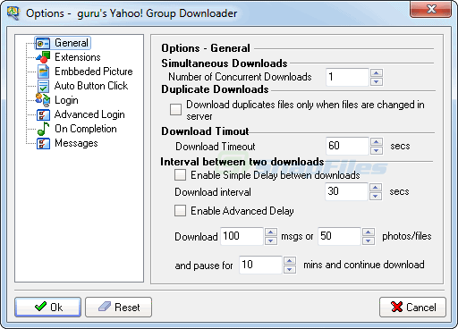 screenshot of Yahoo Group Downloader