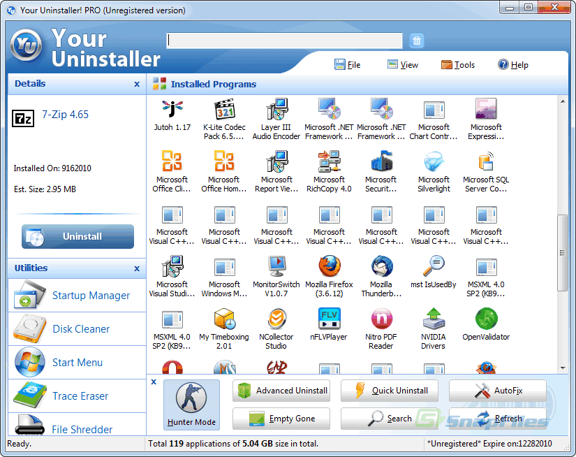 screen capture of Your Uninstaller!