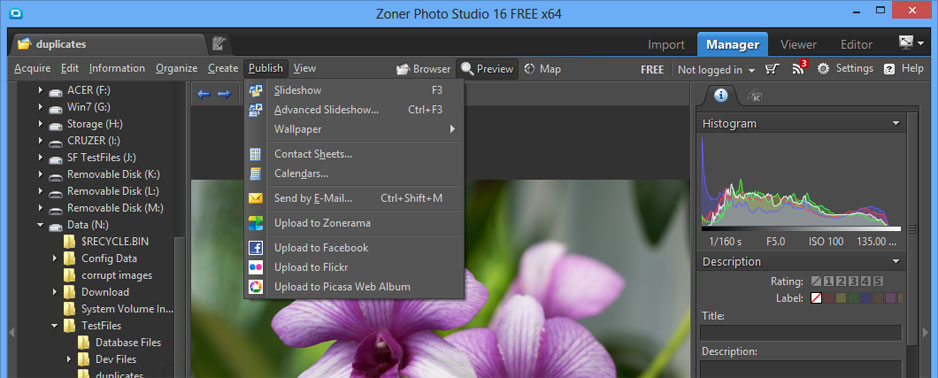 screenshot of Zoner Photo Studio Free